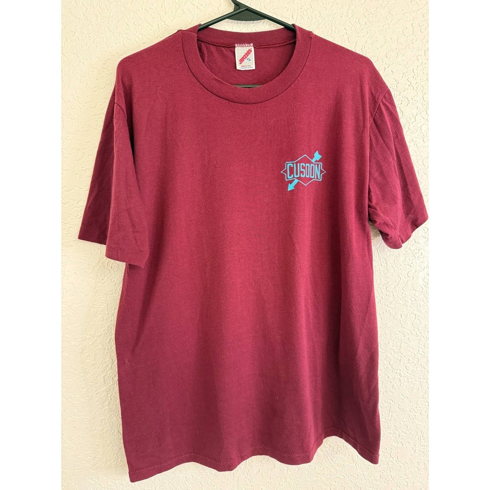Vintage Cusoon T-Shirt E.B. M8 Scorpion Graphic Tee Burgundy Size XL